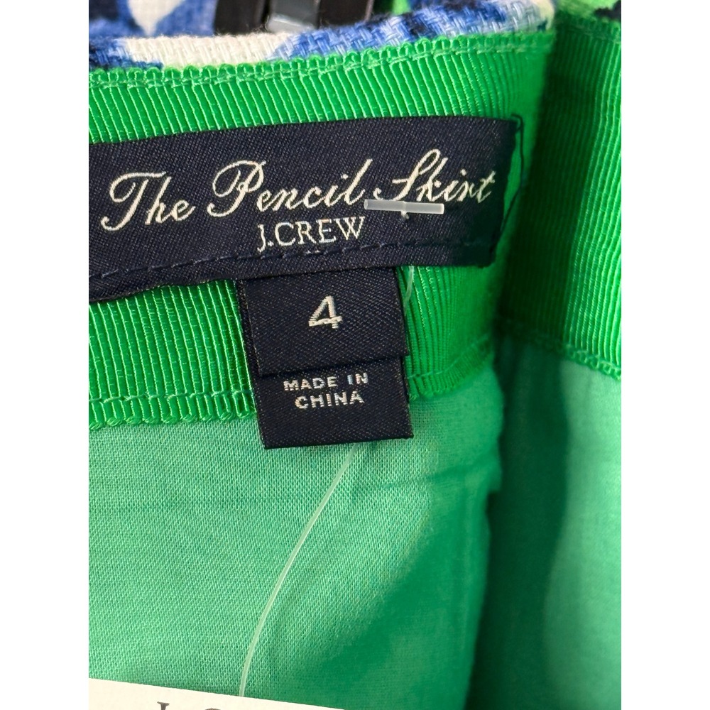 J.Crew The Pencil Skirt Women 4 Green Blue Floral NWT Knee Length B8203 - Picture 7 of 8
